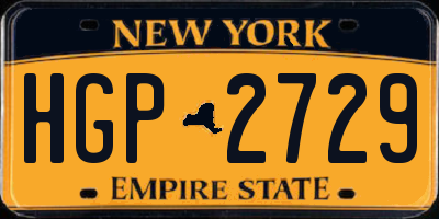 NY license plate HGP2729