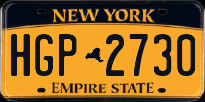 NY license plate HGP2730