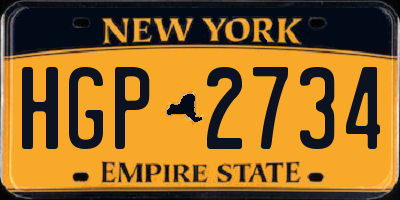 NY license plate HGP2734