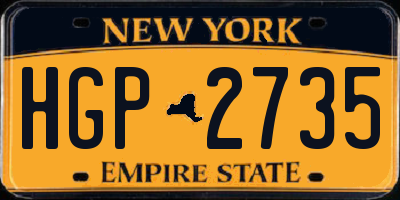 NY license plate HGP2735