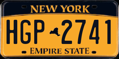 NY license plate HGP2741