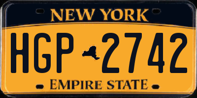 NY license plate HGP2742