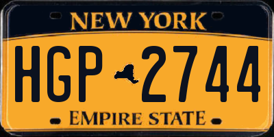 NY license plate HGP2744