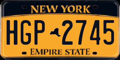 NY license plate HGP2745