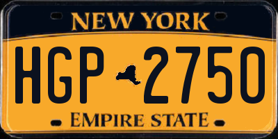 NY license plate HGP2750