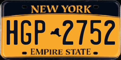 NY license plate HGP2752