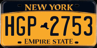 NY license plate HGP2753