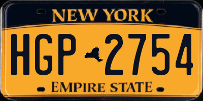 NY license plate HGP2754