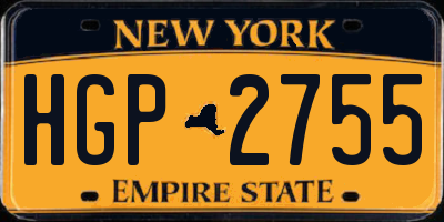 NY license plate HGP2755