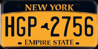 NY license plate HGP2756