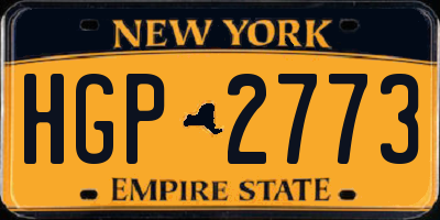 NY license plate HGP2773