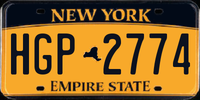 NY license plate HGP2774