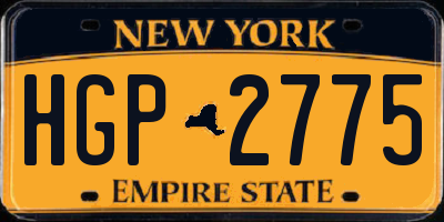 NY license plate HGP2775