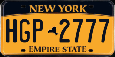 NY license plate HGP2777