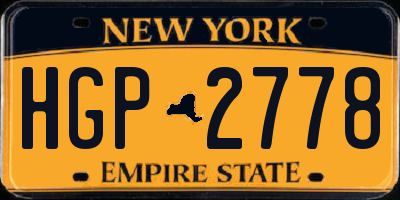 NY license plate HGP2778