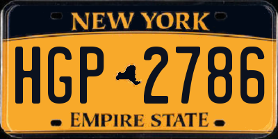 NY license plate HGP2786