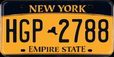 NY license plate HGP2788