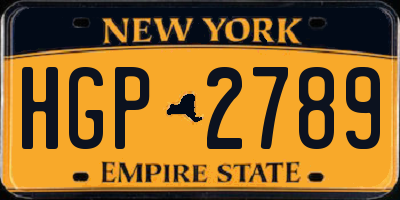 NY license plate HGP2789