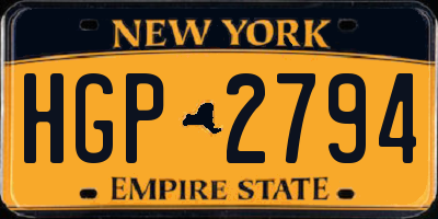 NY license plate HGP2794