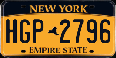 NY license plate HGP2796