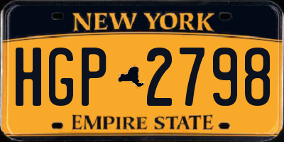 NY license plate HGP2798