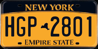 NY license plate HGP2801