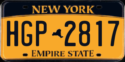 NY license plate HGP2817