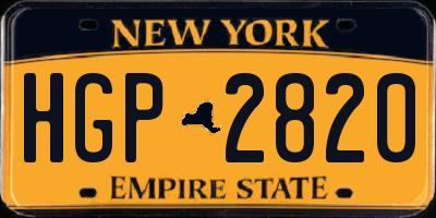 NY license plate HGP2820