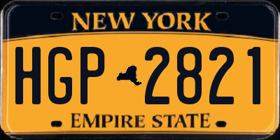 NY license plate HGP2821