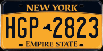 NY license plate HGP2823