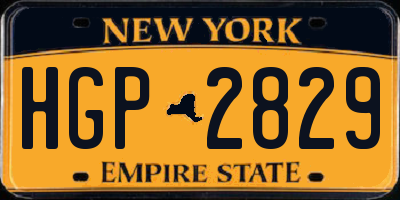 NY license plate HGP2829