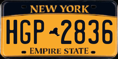 NY license plate HGP2836