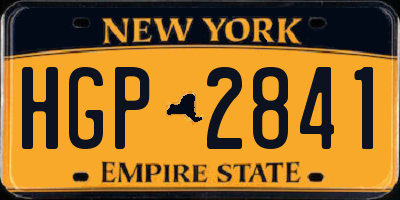 NY license plate HGP2841