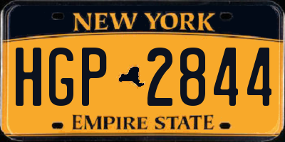 NY license plate HGP2844