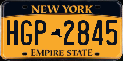 NY license plate HGP2845