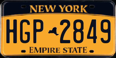 NY license plate HGP2849