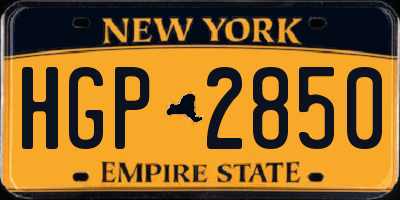 NY license plate HGP2850