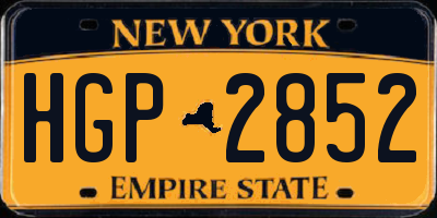 NY license plate HGP2852