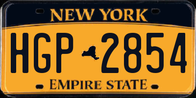 NY license plate HGP2854