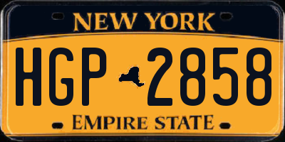 NY license plate HGP2858