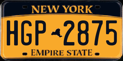 NY license plate HGP2875