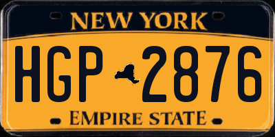 NY license plate HGP2876