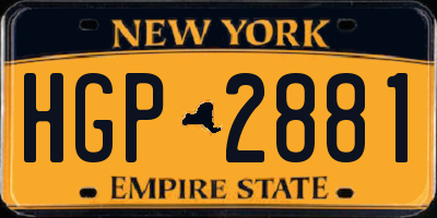 NY license plate HGP2881