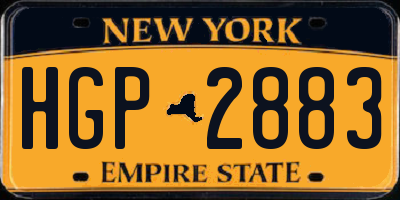 NY license plate HGP2883