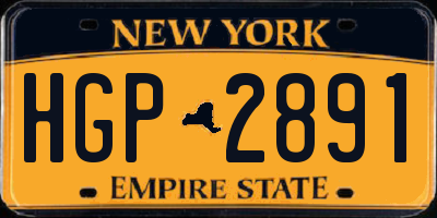 NY license plate HGP2891