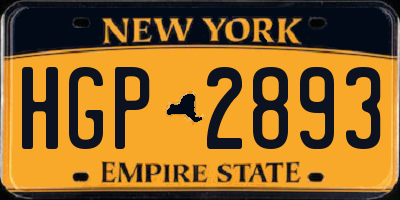 NY license plate HGP2893