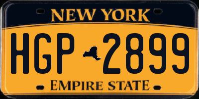 NY license plate HGP2899