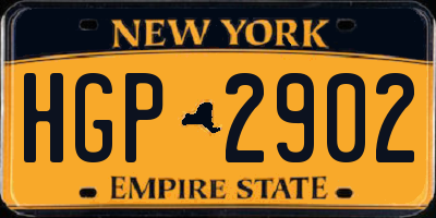 NY license plate HGP2902