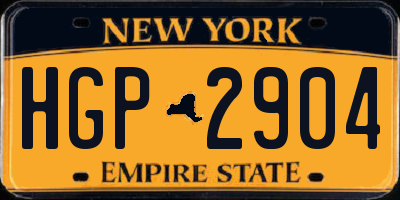 NY license plate HGP2904