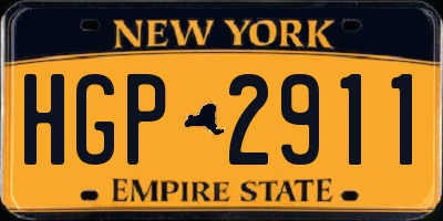 NY license plate HGP2911